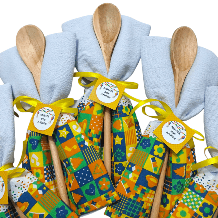 Lembrancinha Festa Junina Pano de Prato e Colher de Pau