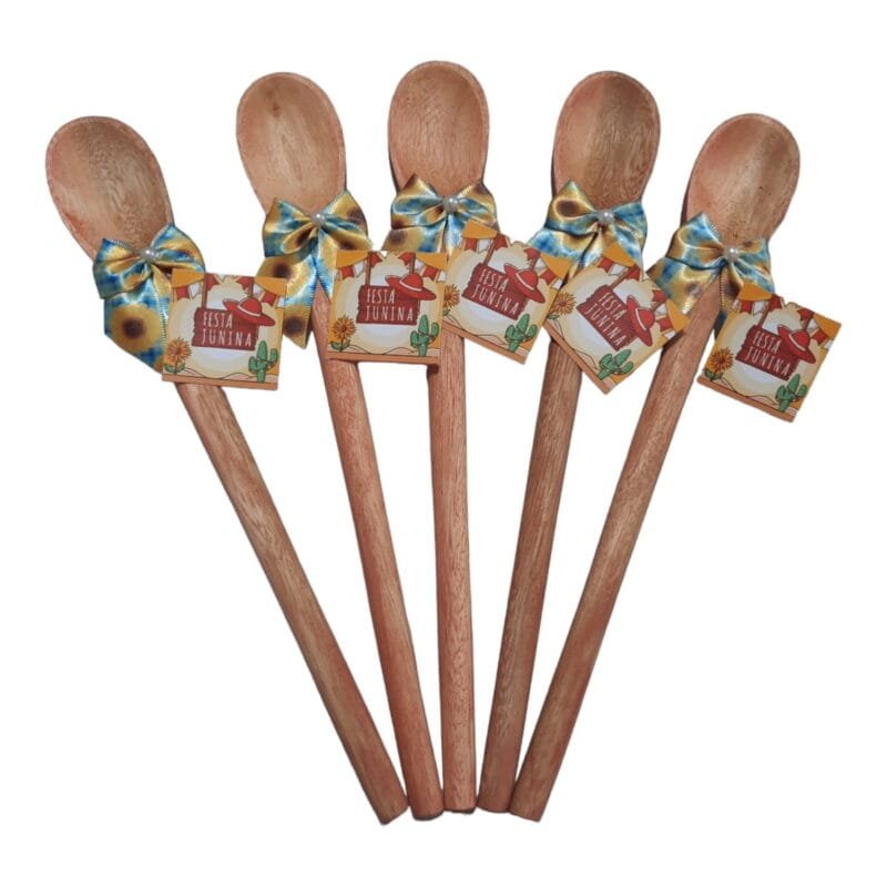 Lembrancinha Junina de Girassol Colher de Pau 26cm