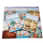 pano de prato pascoa presente com tag feliz pascoa 41x66cm