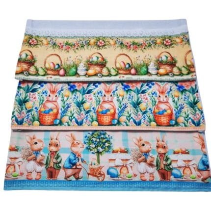 Lembrancinhas de Páscoa Pano de Prato de Coelhinho e Tag