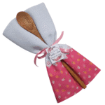 Chá de Panela Rosa Lembrancinha Pano e Colher de Pau - Imagem 2