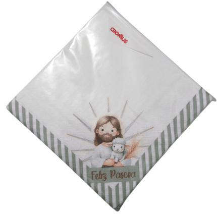 guardanapos decorados pascoa crista com jesus 33x33 kit 20