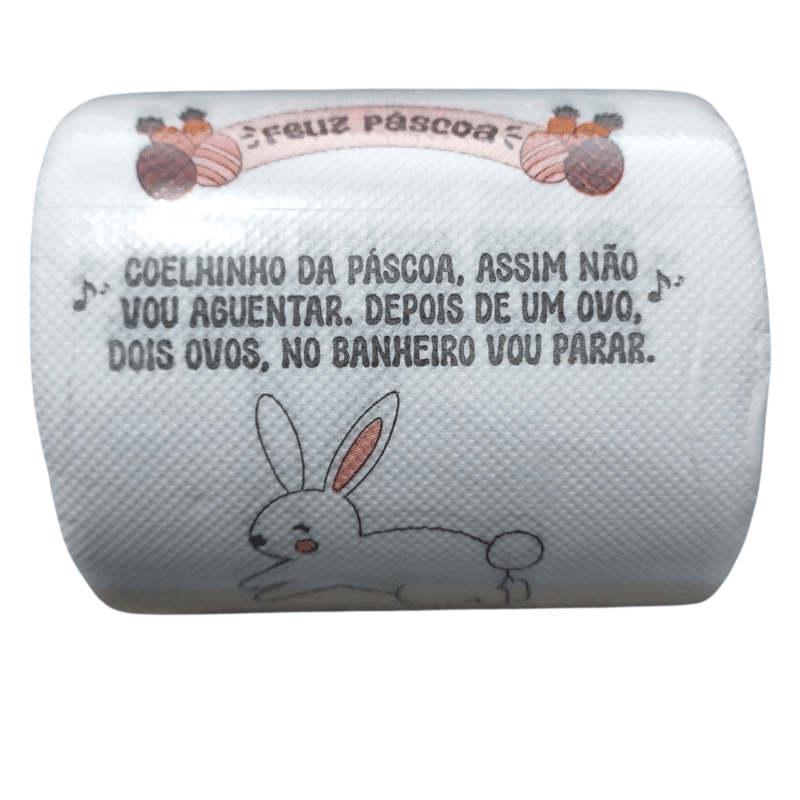 papel higienico decorado de pascoa com frase engraçada