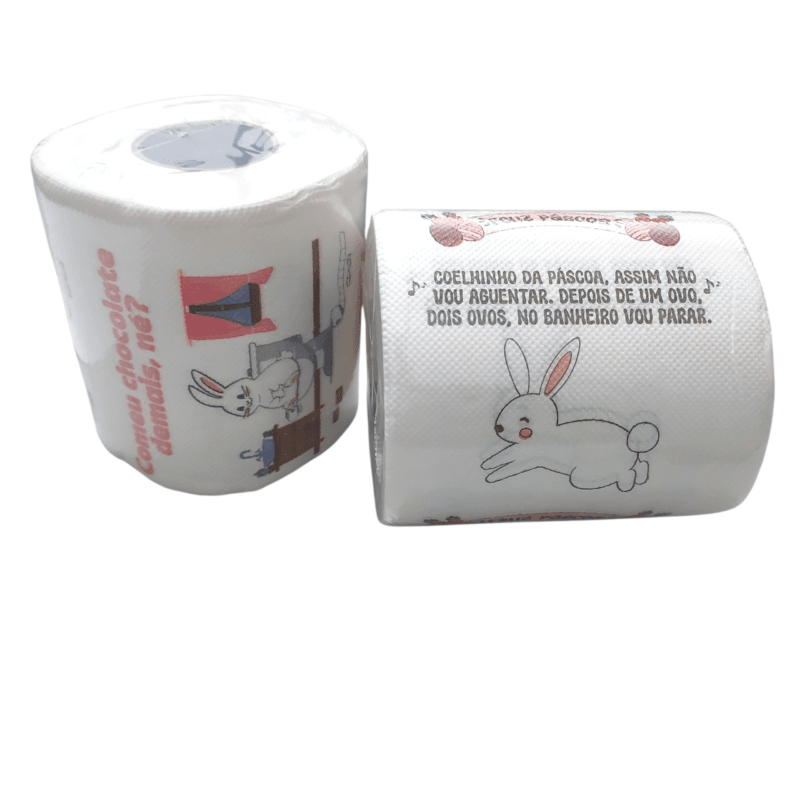 papel higienico decorado de pascoa com frase engraçada