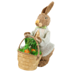 conjunto de coelhos decorativos pascoa 3 pecas rustico