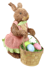 conjunto de coelhos decorativos pascoa 3 pecas rustico