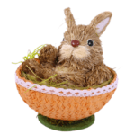 conjunto de coelhos decorativos pascoa 3 pecas rustico