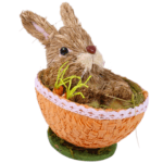 conjunto de coelhos decorativos pascoa 3 pecas rustico