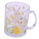 lembrancinha de pascoa caneca de vidro 330ml kit coelhinho