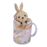 lembrancinha de pascoa caneca de vidro 330ml kit coelhinho