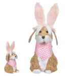 decoracao de pascoa rustica cachorrinho de palha 30cm