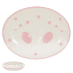 porta sabonete ceramica rosa pezinhos coelho pascoa oval