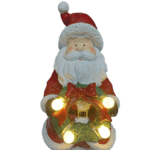 Uso do Papai Noel em ambiente decorado, trazendo charme e espírito natalino.