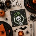 Kit de guardanapos de papel tamanho 33x33 cm perfeito para festas de Halloween e jantares decorados.