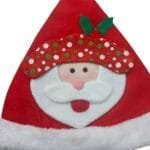 Touca natalina aveludada perfeita para confraternizações, apresentações escolares, sessões de fotos e decoração de Natal.