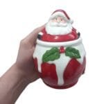 Pote Natalino de Cerâmica Papai Noel Gingerbread Ursinho e Presente para Decoração de Natal - Imagem 16