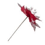 Flor de Natal Poinsétia na cor vermelho vinho marsala em veludo, ideal para decorar árvores, guirlandas e arranjos natalinos sofisticados.