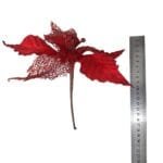 Flor de Natal Marsala em veludo e glitter para decoração de árvores, guirlandas e arranjos com acabamento sofisticado e brilho intenso.