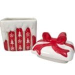 Pote Natalino de Cerâmica Papai Noel Gingerbread Ursinho e Presente para Decoração de Natal - Imagem 3