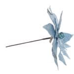 Flor Poinsétia Azul Decorativa para composição de árvores de Natal, guirlandas, festões e arranjos natalinos.