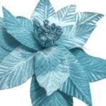 Flor de Natal Azul Poinsétia Luxo em Veludo e Glitter para Árvore de Natal - Imagem 8