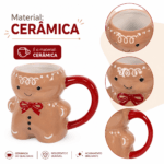 Caneca Xícara Papai Noel Cerâmica Natal 2026 Cantinho do Café Decoração Natalina - Imagem 13