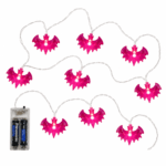 Cordão de luz LED para Halloween, perfeito para decorar salas, quartos, vitrines, painéis e mesas com um efeito iluminado assustador.
