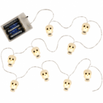 Cordão de LED Halloween decorativo com iluminação temática, disponível em modelos de abóbora, morcego, fantasma e caveira para festas e decoração.