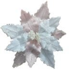 Flor Poinsétia Rosa Rose Gold ideal para decorar árvores de Natal, centros de mesa, festões e ambientes natalinos luxuosos.