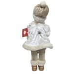 Casal de crianças do coral de Natal disponível em cores dourado e prata, ideal para decoração residencial e comercial.