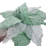 Flor Poinsétia Verde Decorativa para Árvore de Natal Diversos Tamanhos - Imagem 6