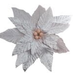 Flor de Natal Rosa Rose Gold Poinsétia Luxo em Veludo e Glitter para Árvore de Natal - Imagem 2