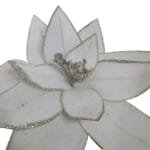 Flor de Natal Poinsétia Glitter Luxo Veludo Prata Nevada Branco para Árvore de Natal - Imagem 20
