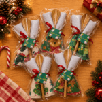 Lembrancinha Natal Pano Colher com Estampa Natalina