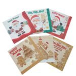 Kit com 20 guardanapos de papel no tema Gingerbread, mostrando diferentes estampas natalinas inspiradas em biscoitos de gengibre e elementos de confeitaria.