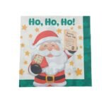 Detalhe do tema Papai Noel com diferentes ilustrações em cada lado do guardanapo, destacando a proposta de dupla estampa.